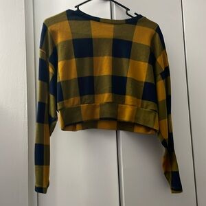 Crop Plaid Sweater